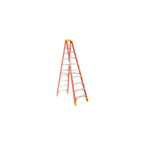 Werner Werner 10' Fiberglass Step Ladder w/ Plastic Tool Tray 300 lb